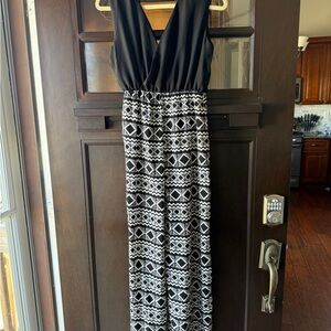 Charlotte Russe Black and White Geometric Jumpsuit